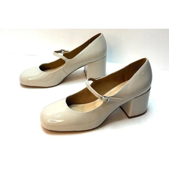 Journee Collection Women's Okenna Mary Jane Block Heel Pumps Grey Size 7.5W NWT - Picture 4 of 11